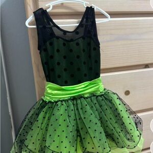 Kids Green and Black Polka Dot Costume
